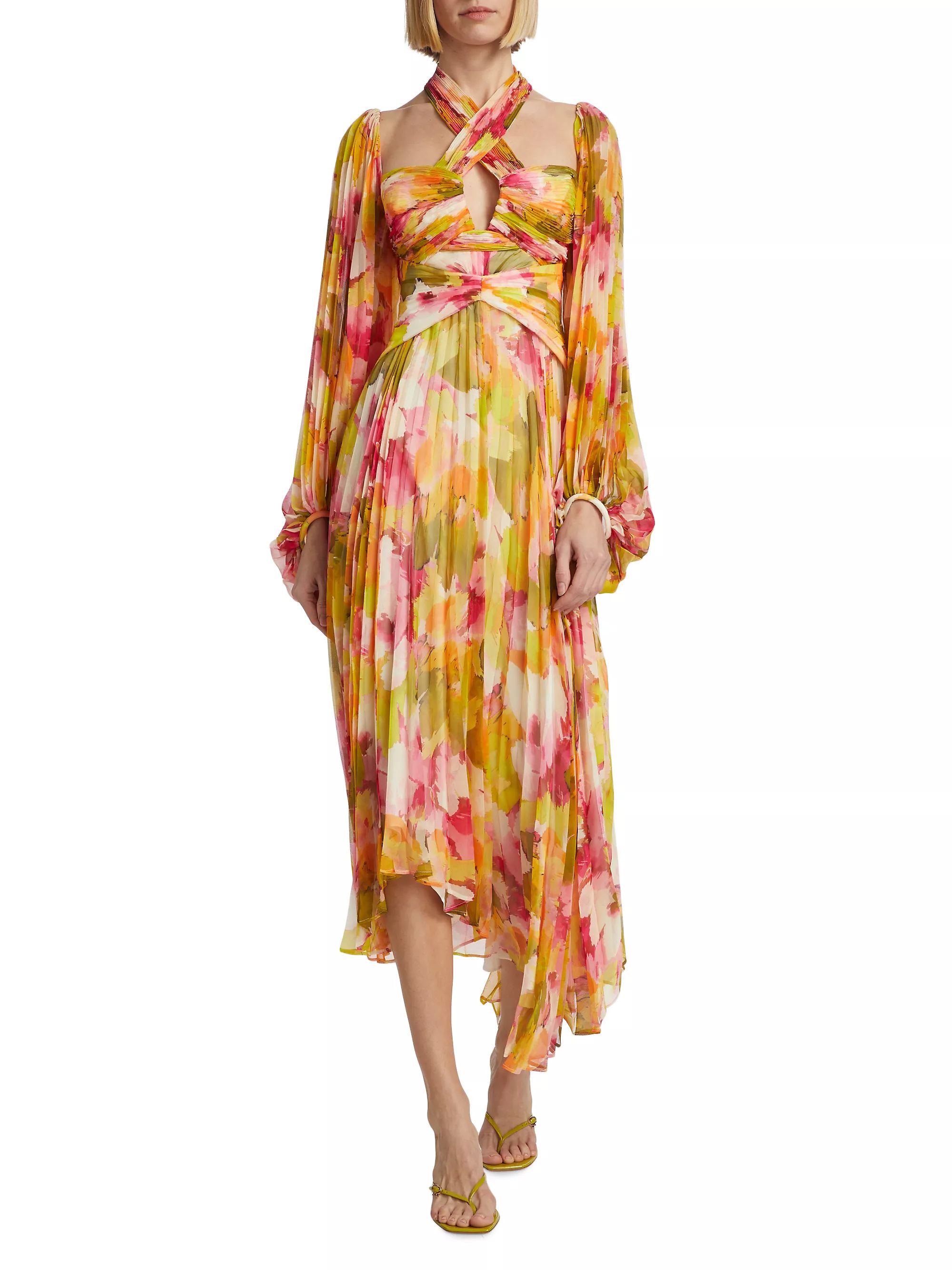 Abbeywood Pleated Balloon-Sleeve Maxi Dress | Saks Fifth Avenue