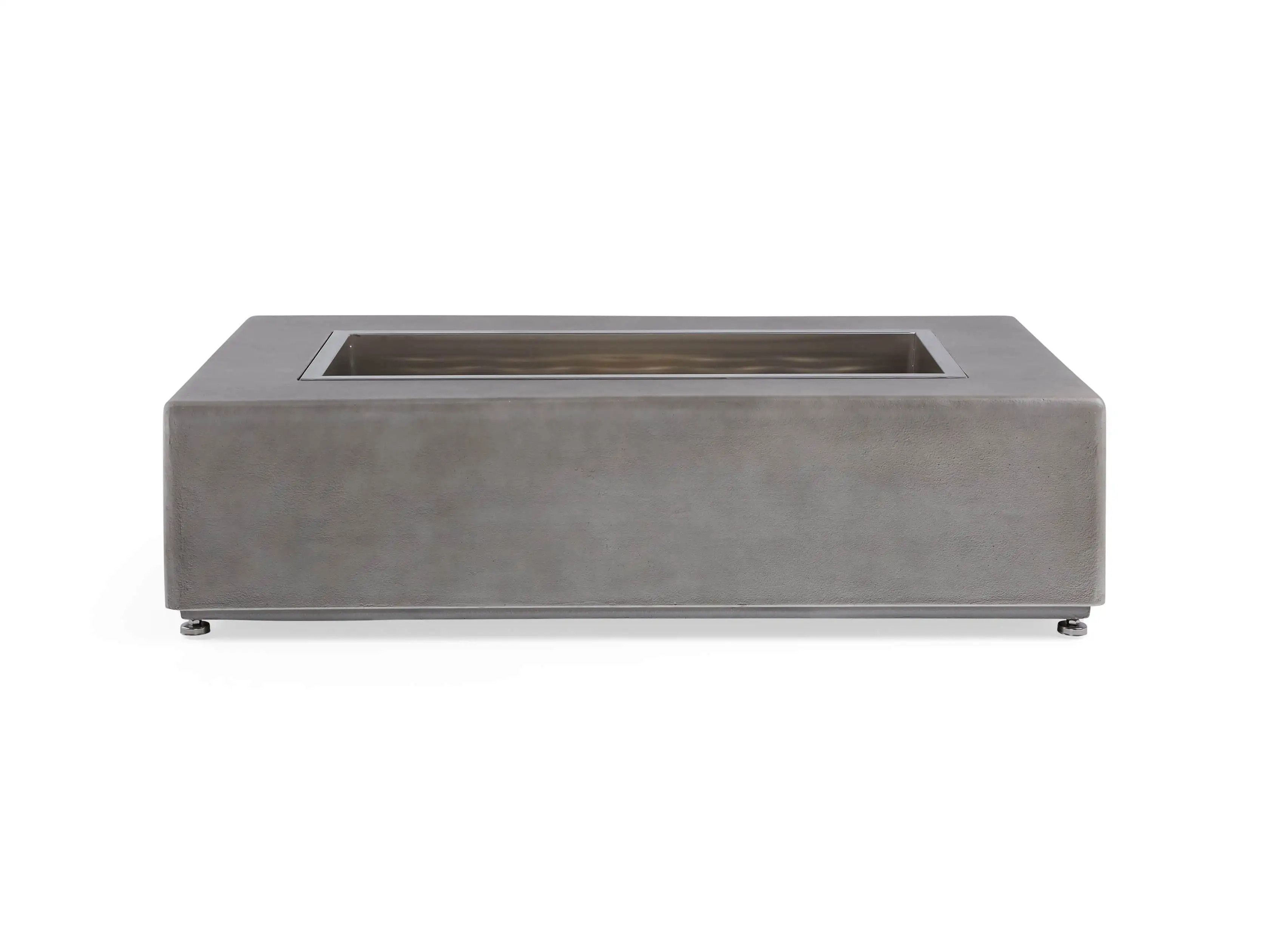 Light Grey Rectangle Outdoor Concrete Fire Table | Arhaus