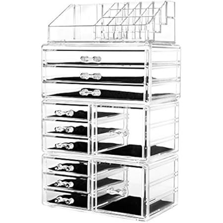 HBlife Makeup Organizer Acrylic Cosmetic Storage Drawers and Jewelry Display Box with 12 Drawers, 9. | Amazon (US)