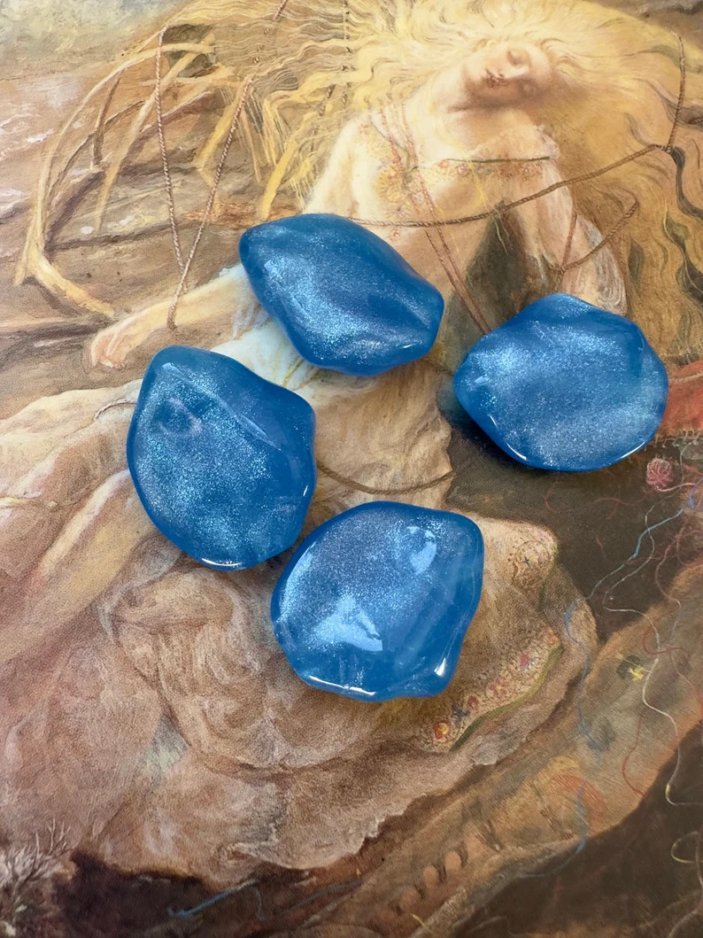 Vintage LUCITE Rare Unique Blue Shimmer, Organic Shaped Beads New-Old-Stock, Vogue Fashion, Never... | Etsy (US)