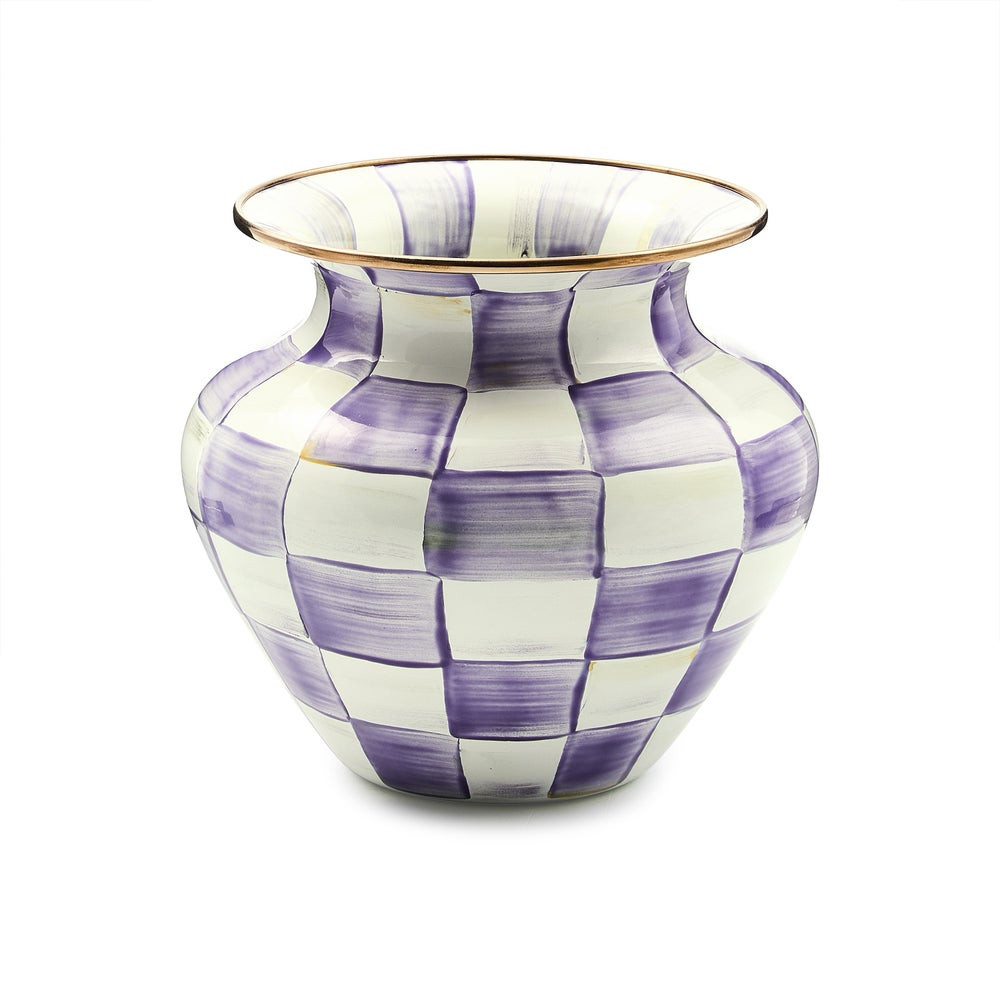 Violet Check Large Vase | MacKenzie-Childs