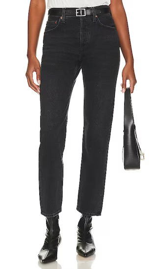 AGOLDE Parker Long Jeans in Black. - size 23 | Revolve Clothing (Global)