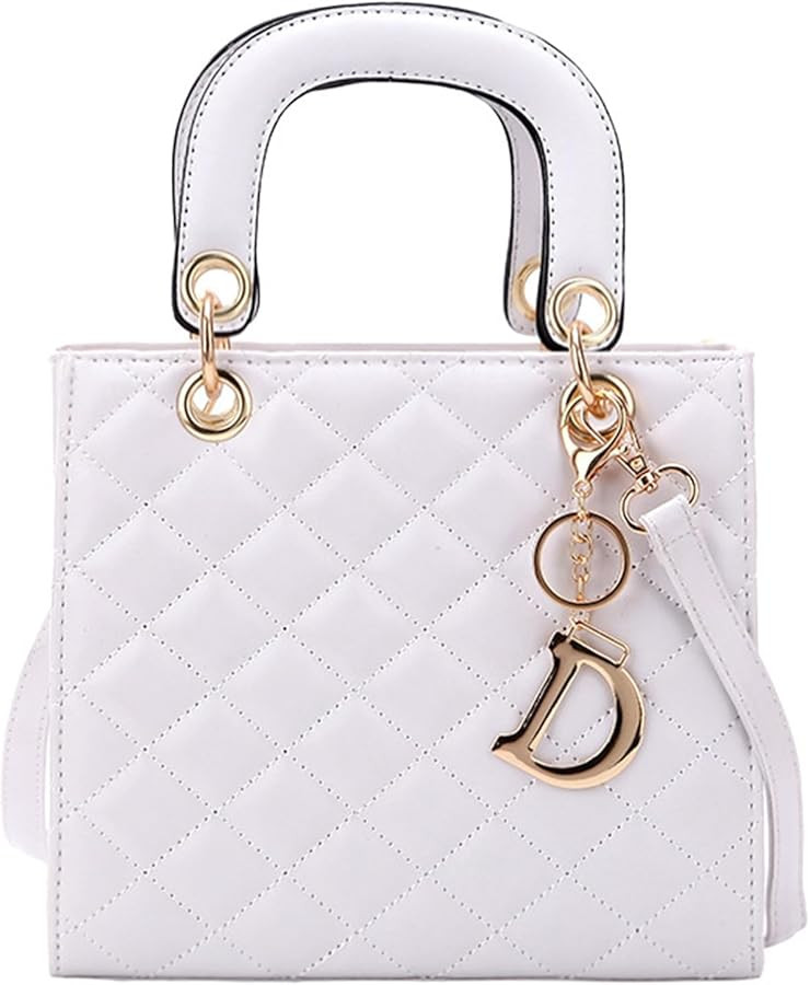Faux Leather Handbag for Women Stylish Quilted Design Square Bag Tote Classic Work Satchel Ladies... | Amazon (US)