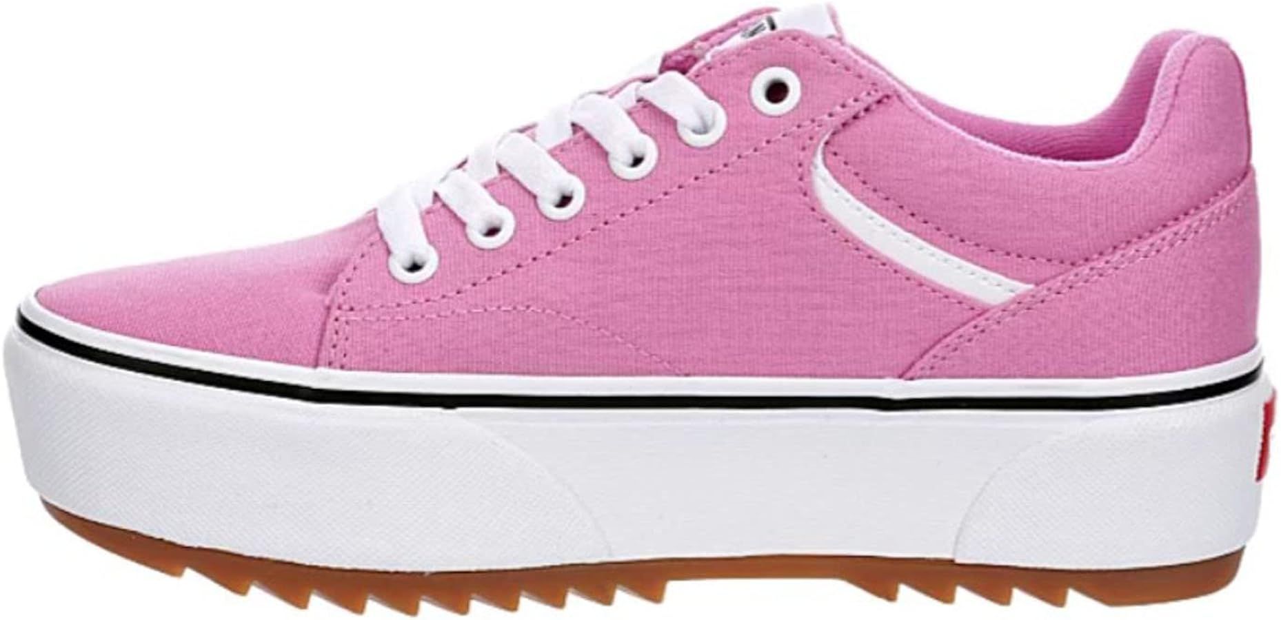 Vans Unisex Seldan Platform Canvas Sneaker - Lace up Style - Pink | Amazon (US)