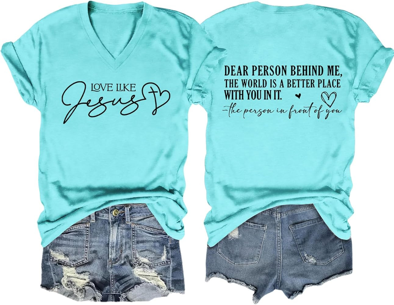 Dear Person Behind Me Tshirt Women Christian Shirt Love Like Jesus Faith Shirt Mental Health Insp... | Amazon (US)