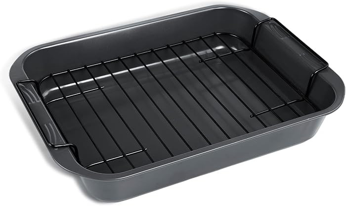 kitCom Bakeware Nonstick Roaster, Nonstick Roasting Pan with Rack, Great For Roast Chicken, Roast... | Amazon (US)