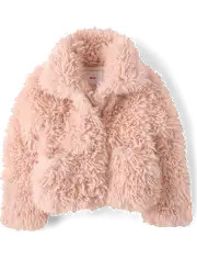 Girls Faux Fur Coat - pink | The Children's Place