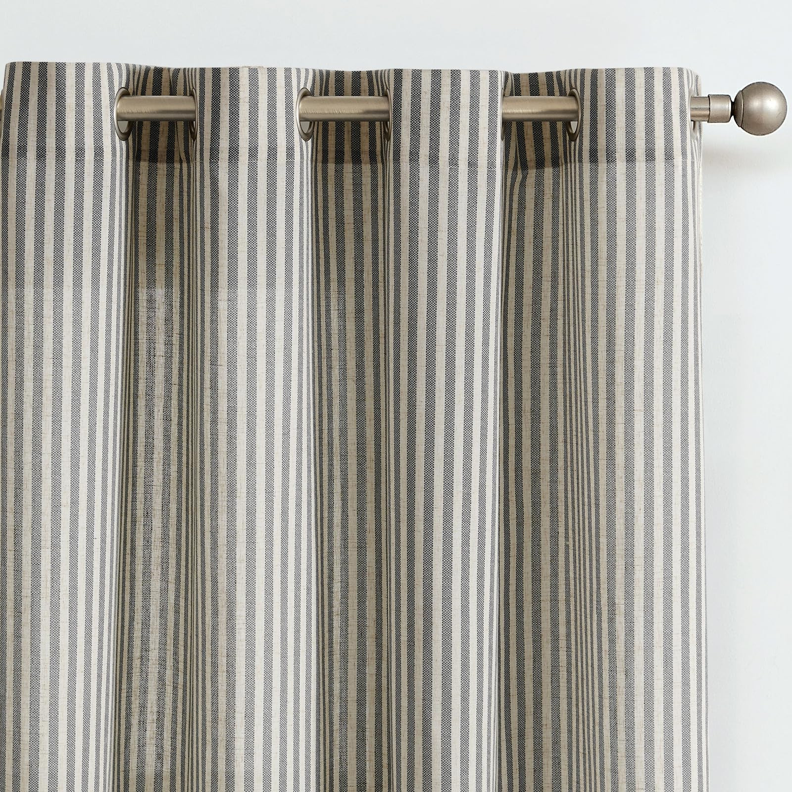 COLLACT Black Striped Linen Curtains 96 Inch Length for Living Room/Bedroom Farmhouse Pinstripe P... | Amazon (US)