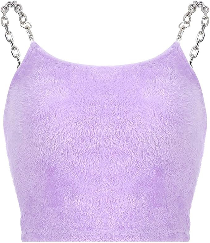 SansoiSan Chain Strap Camis Streetwear Crop Top Clubwear Camisole Tank | Amazon (US)