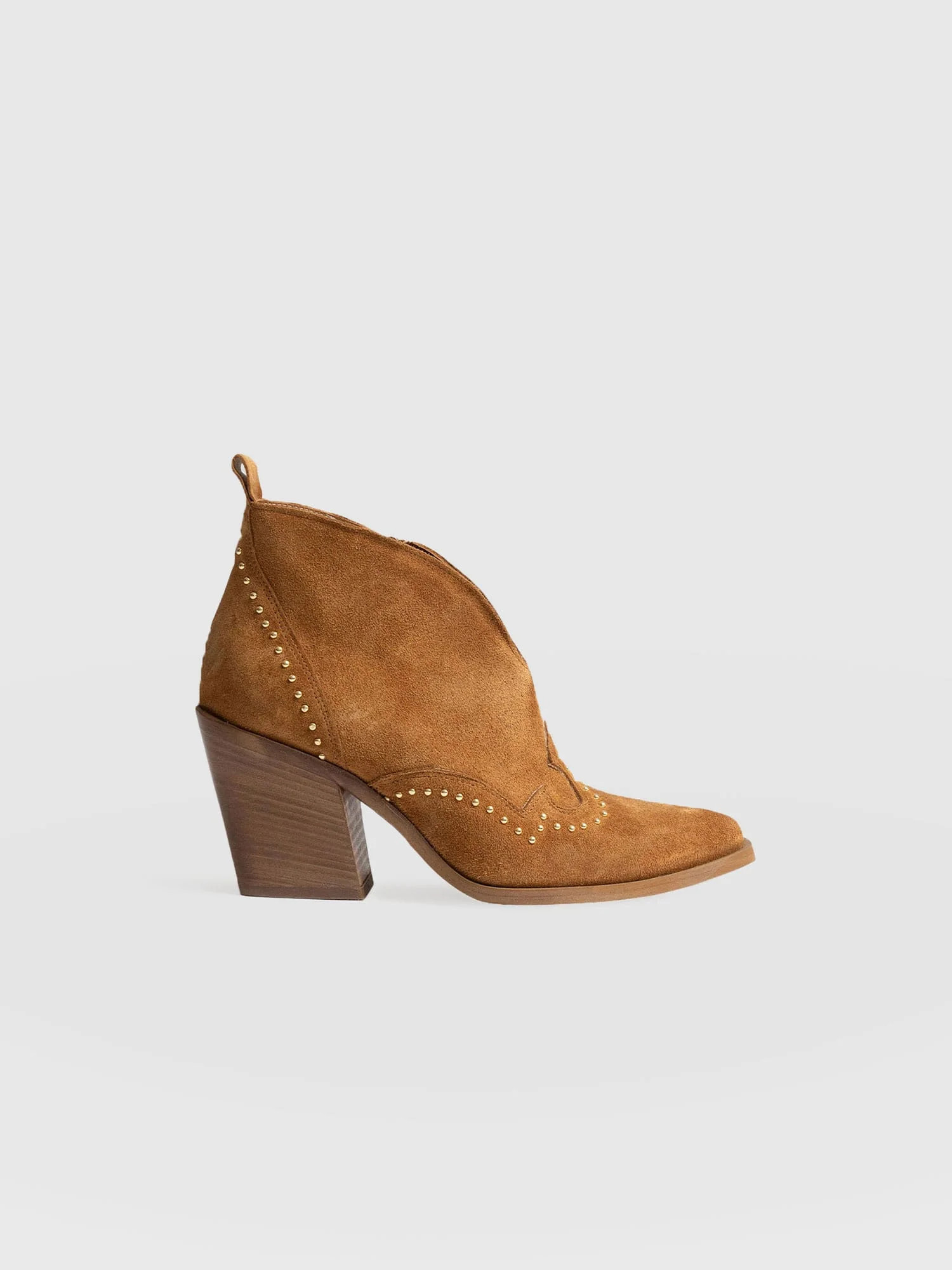 Dallas Studded Ankle Boot - Tan | Saint + Sofia (US)