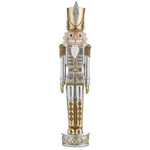 Haute Decor 37 Inch Tall Christmas Nutcracker (Silver, Gold) - Large Christmas Nutcracker for Front Porch or Interior Holiday Decor | Amazon (US)