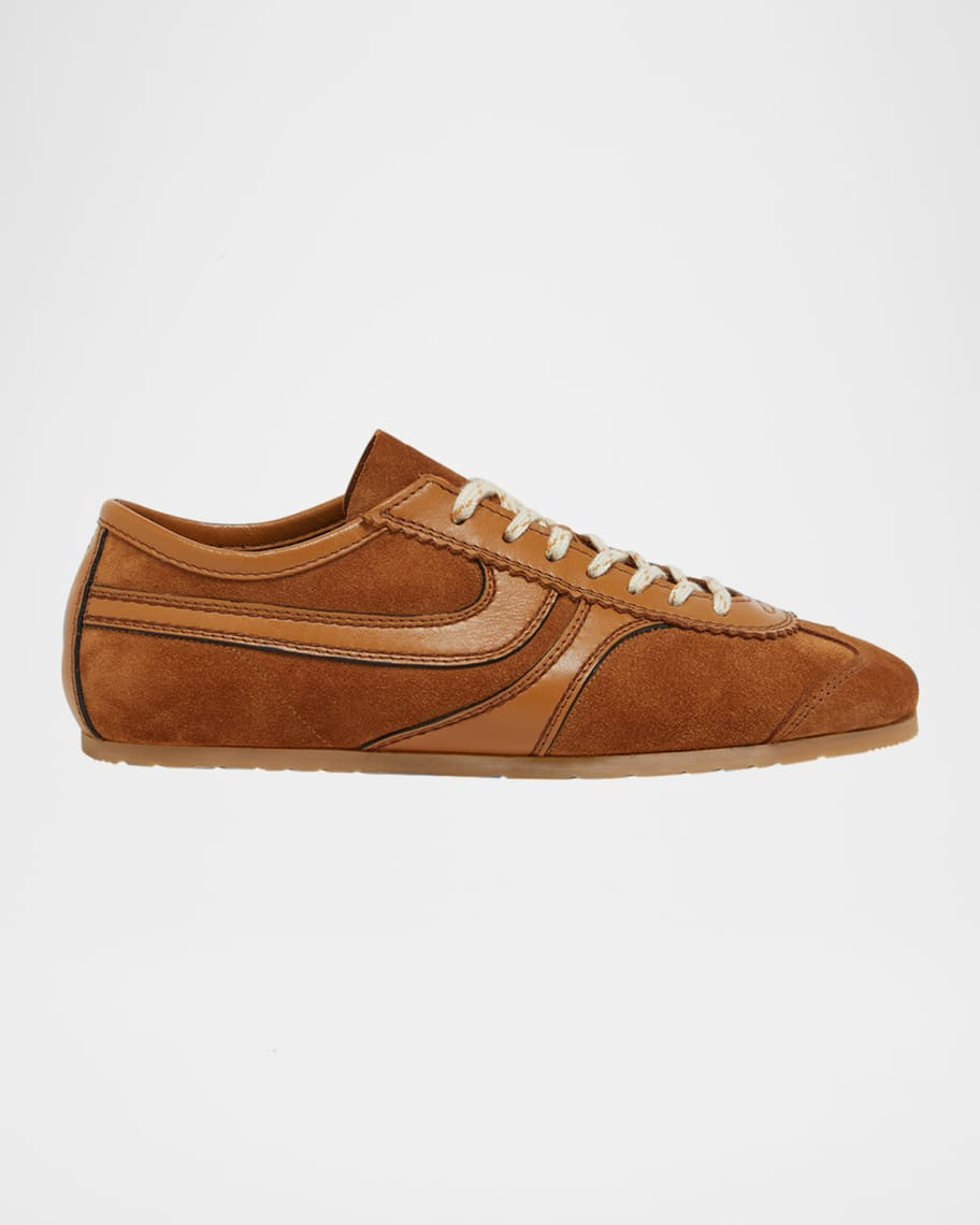 Mixed Leather Retro Runner Sneakers | Neiman Marcus