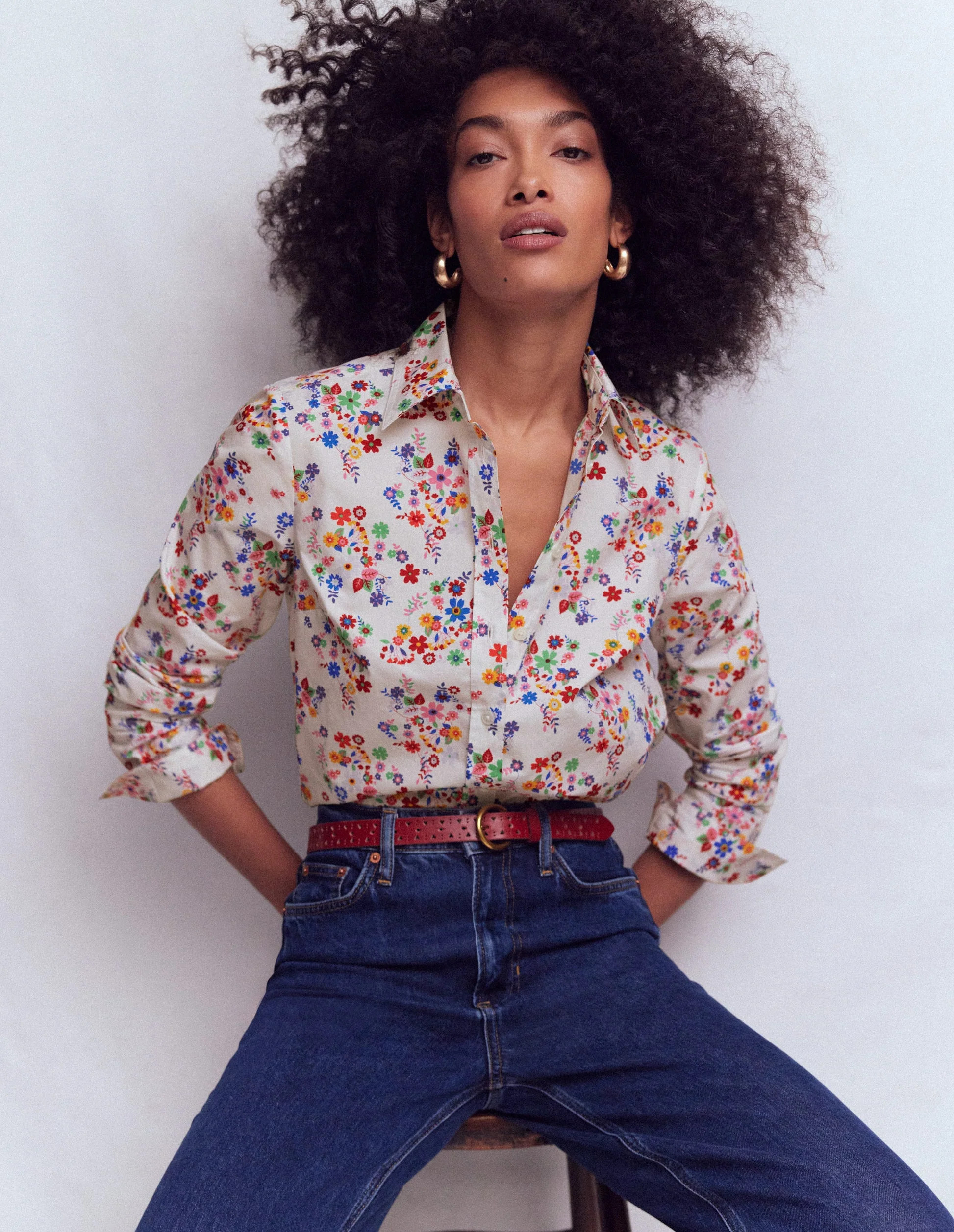 Sienna Cotton Shirt-White | Boden (US)