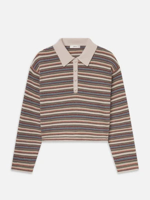 The Quad Polo -- Sky Blue Multi Stripe | Frame Denim