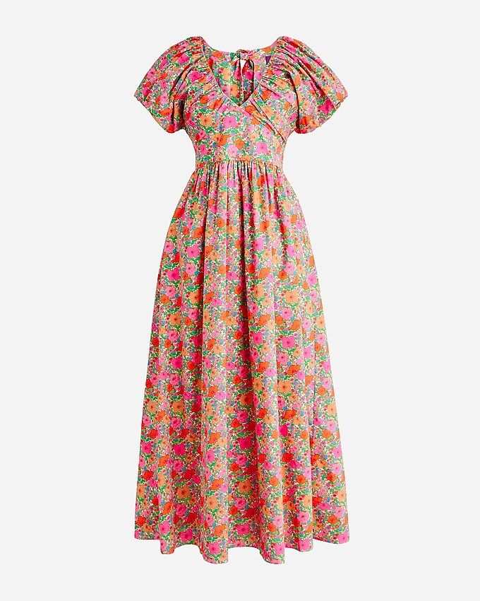 Collection bow-back puff-sleeve dress in Liberty® Meadow Song fabric | J.Crew US