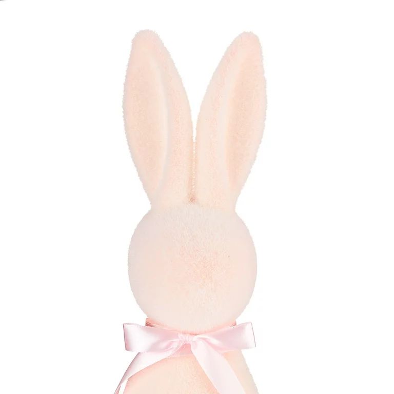 Way to Celebrate 16 in. Pink Flocked Bunny Easter Decoration | Walmart (US)