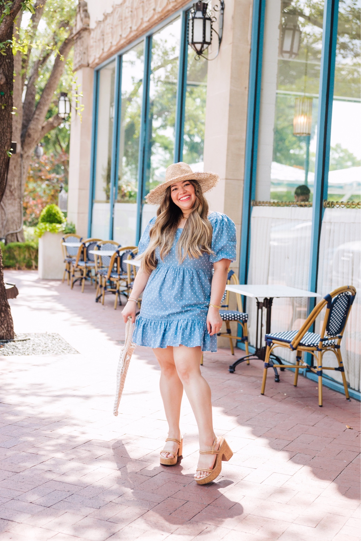 blue dress loft NWTs Loft cottagecore dress. Blue and White Striped Dress. Fits like a M