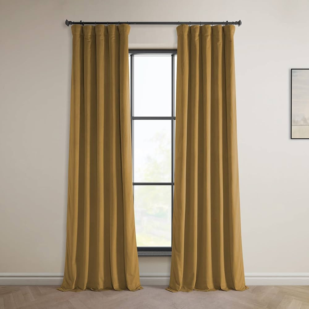 HPD Half Price Drapes Heritage Plush Velvet Curtains 96 Inches Long Room Darkening Curtains for B... | Amazon (US)