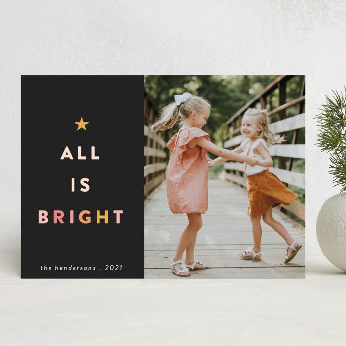 "Citrus" - Customizable Holiday Photo Cards in Beige by Morgan Kendall. | Minted