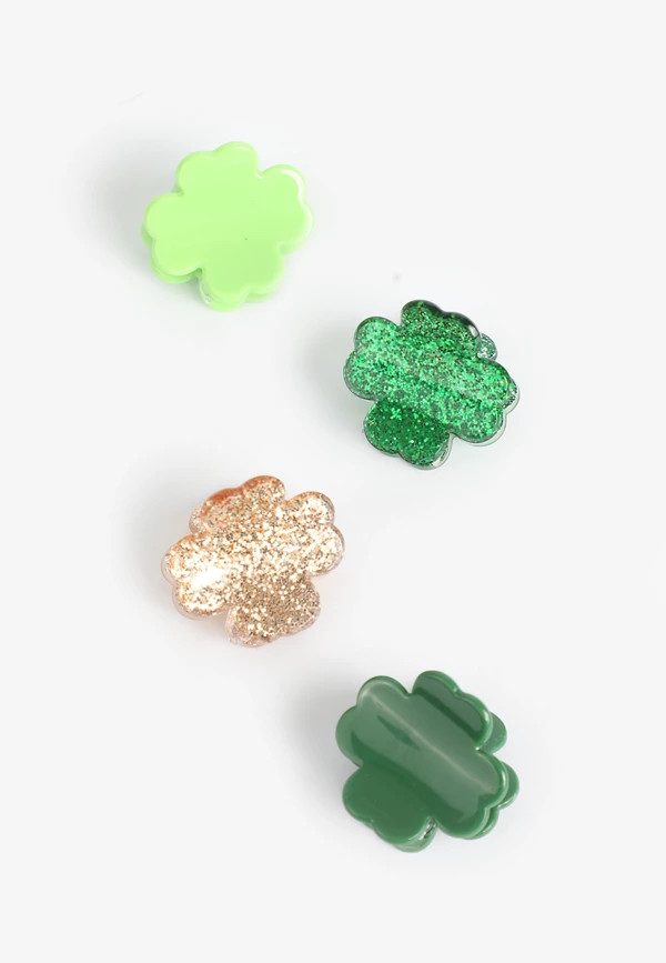 4 Pack Mini Clover Shaped Claw Hair Clips | Maurices