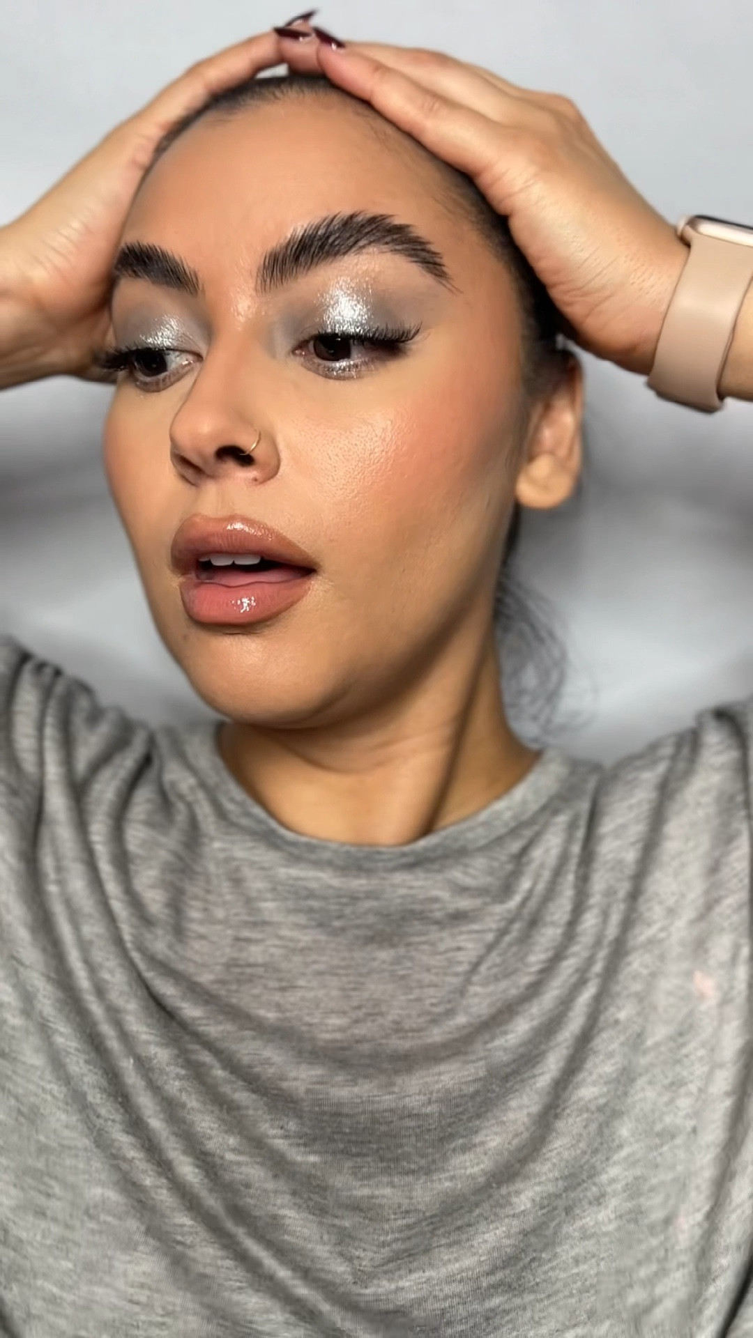 Easy cool-toned sparkly eyeshadow makeup look perfect for the Holidays 🩶🪩

#LTKHoliday #LTKBeauty #LTKParties