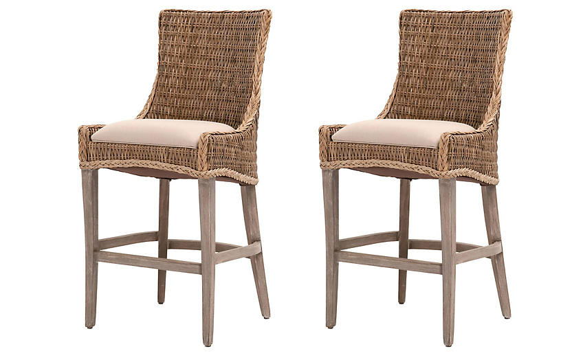 S/2 Greco Barstools, Sand | One Kings Lane