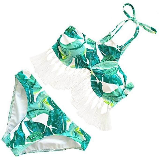Biki Wave Swimwear Women Swimsuit High Neck Tassels Bikini Set … | Amazon (US)