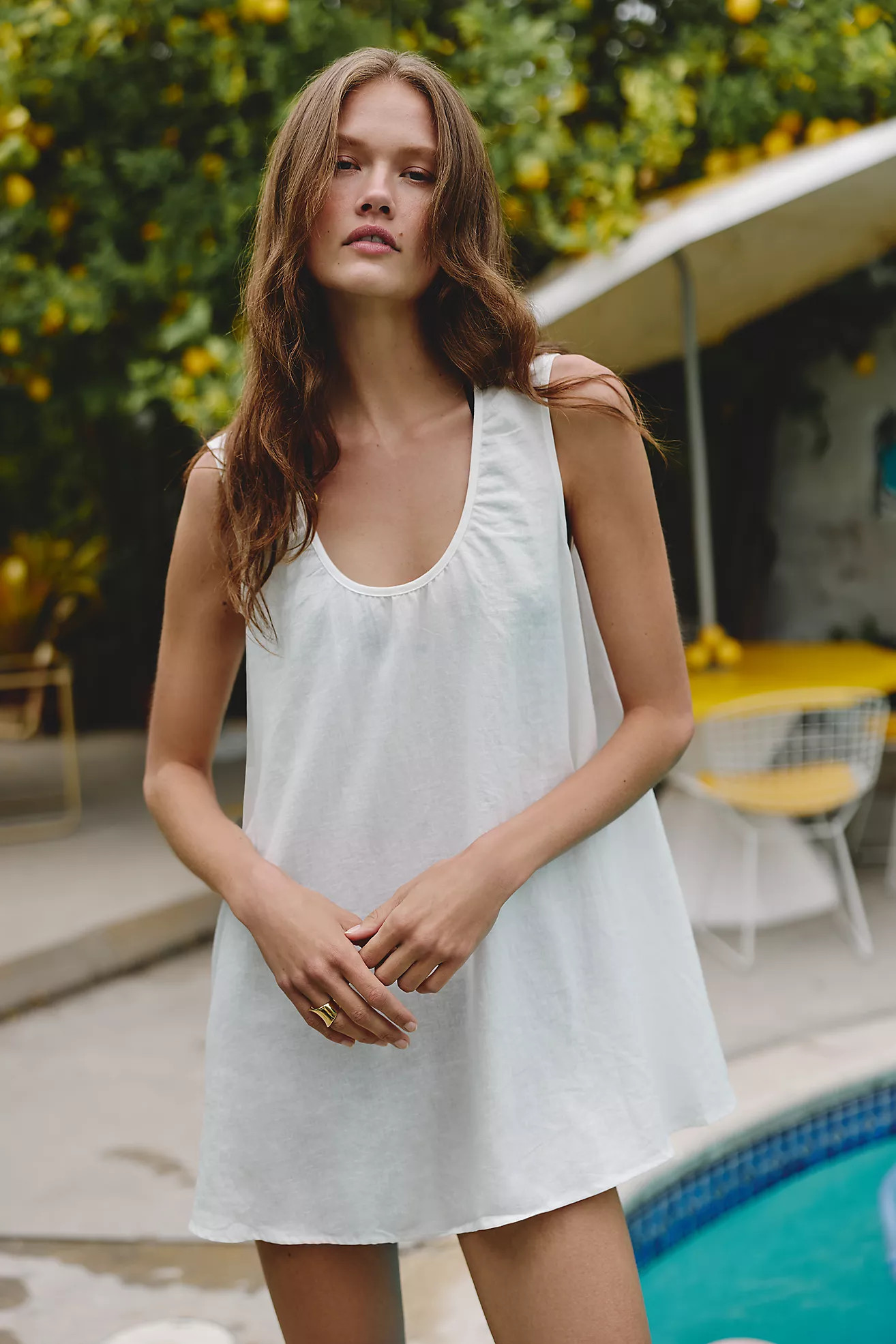 Celandine Linen-Blend Scoop Dress | Anthropologie (US)