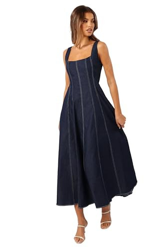 Petal & Pup Women's Callum Midi Dress, Dark Denim | Amazon (US)