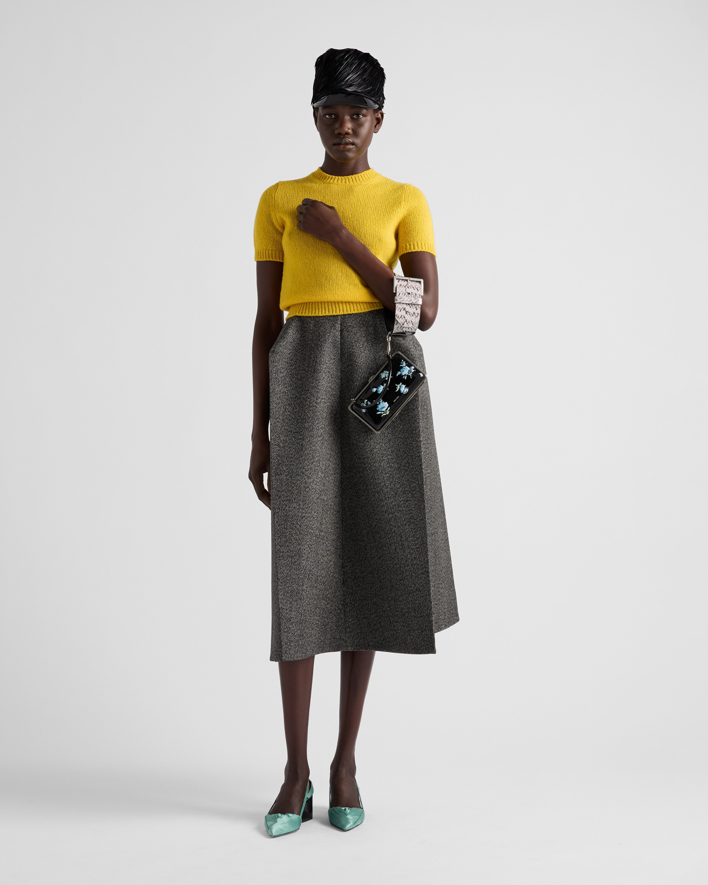 Short-sleeved cashmere sweater | Prada US