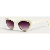 Extreme Cat Eye Sunglasses, white | Urban Outfitters UK