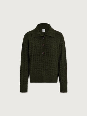 Bridget Half Button Sweater | Varley US, Dark Olive / M | Varley US