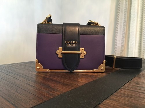 PRADA Cahier Bag - Purple and Black Calf Leather -   | eBay | eBay US