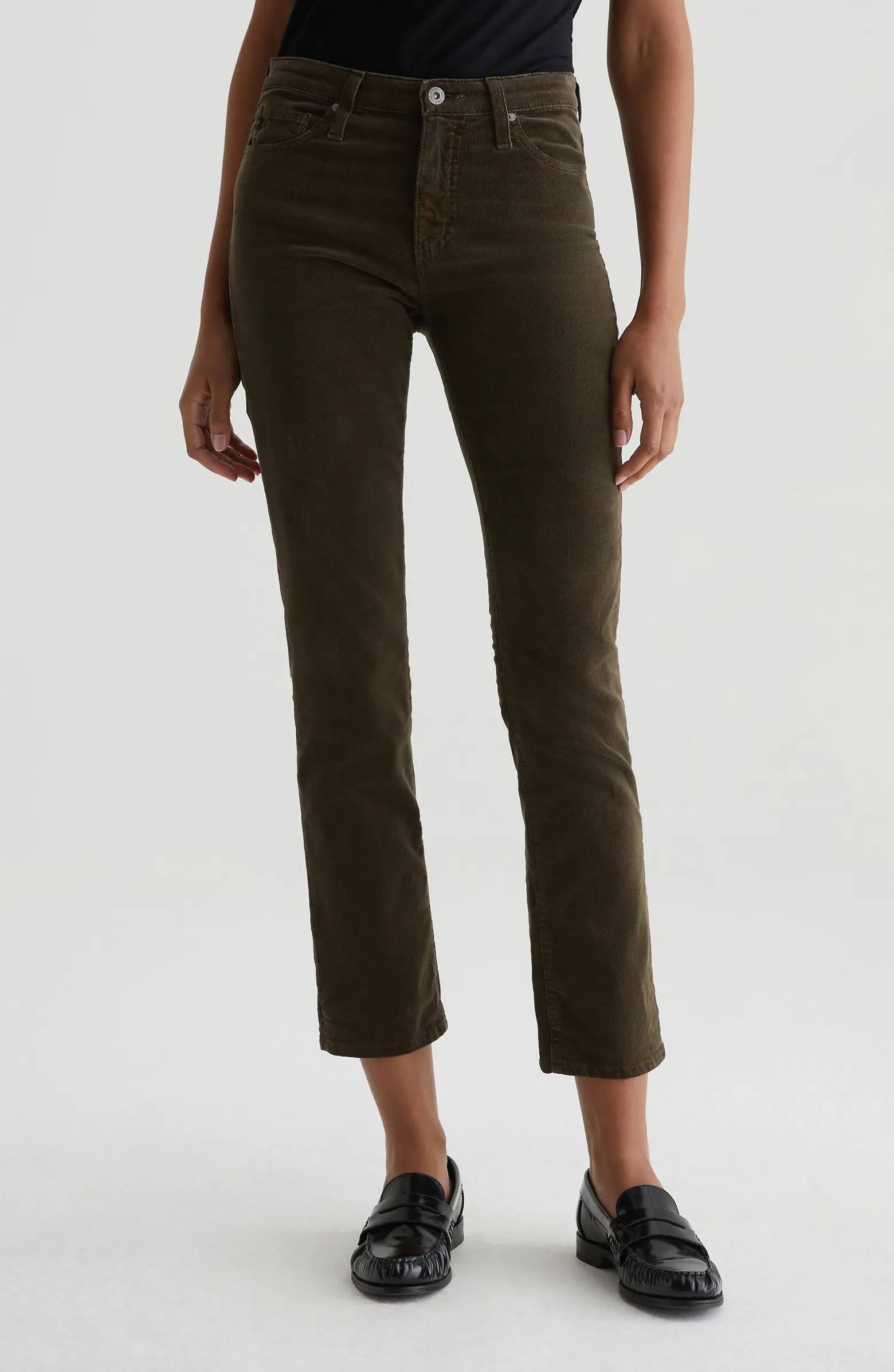 Mari Slim Straight Leg Corduroy Pants | Nordstrom