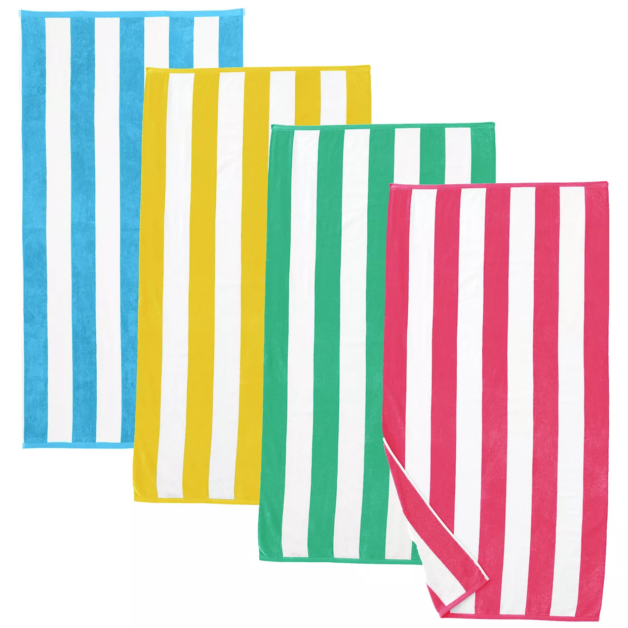 Madelinen® Velour Cabana Stripe 4-pack Beach Towel Set | Kohl's