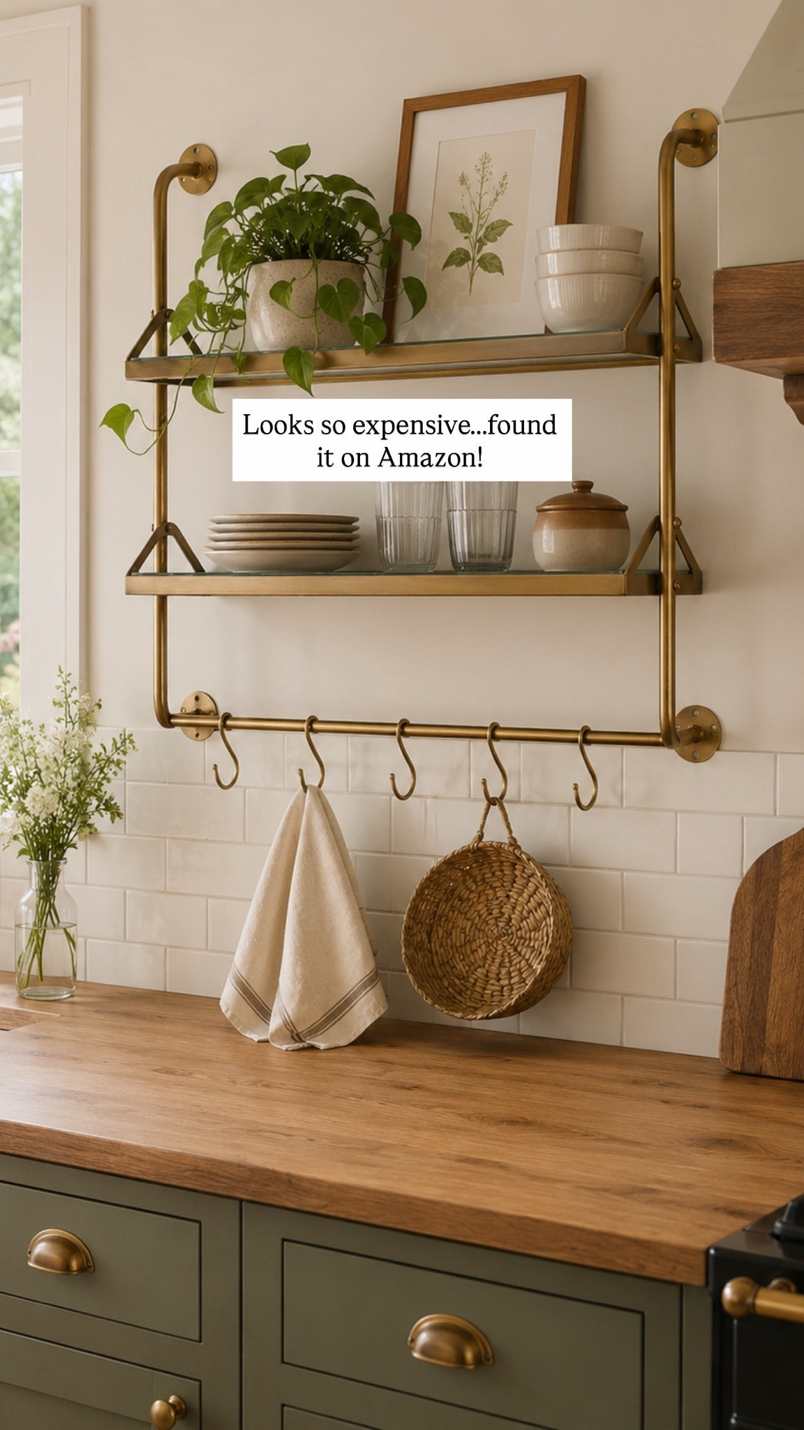 Love this metal wall shelf with hooks! So many of you asked about the hooks I installed under my cabinet. This is a great idea if you can’t add hooks under your cabinets or need an idea for empty wall space! Perfect in a bathroom too!

#LTKSaleAlert #LTKHome