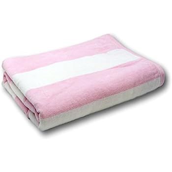 Silken Luxury Cabana Beach Towel 100% Turkish Cotton Soft Striped Towels (Pink, 1) | Amazon (US)