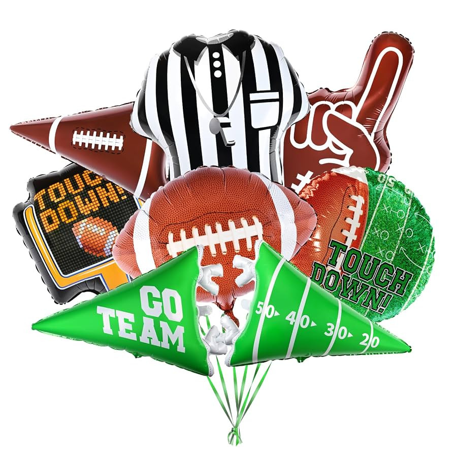 Football Party Decorations Football Shaped Foil Balloons,Touchdown Balloons for Football Game Tai... | Amazon (US)