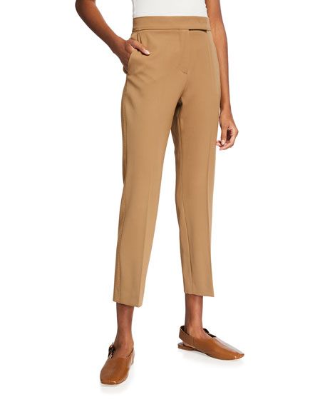 Max Mara Fastoso Wool Cropped Straight-Leg Pants | Neiman Marcus