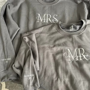 Personalized Embroidered Wife Sweatshirt | Custom last name Sweatshirt | Bridal Sweatshirt | Enga... | Etsy (US)
