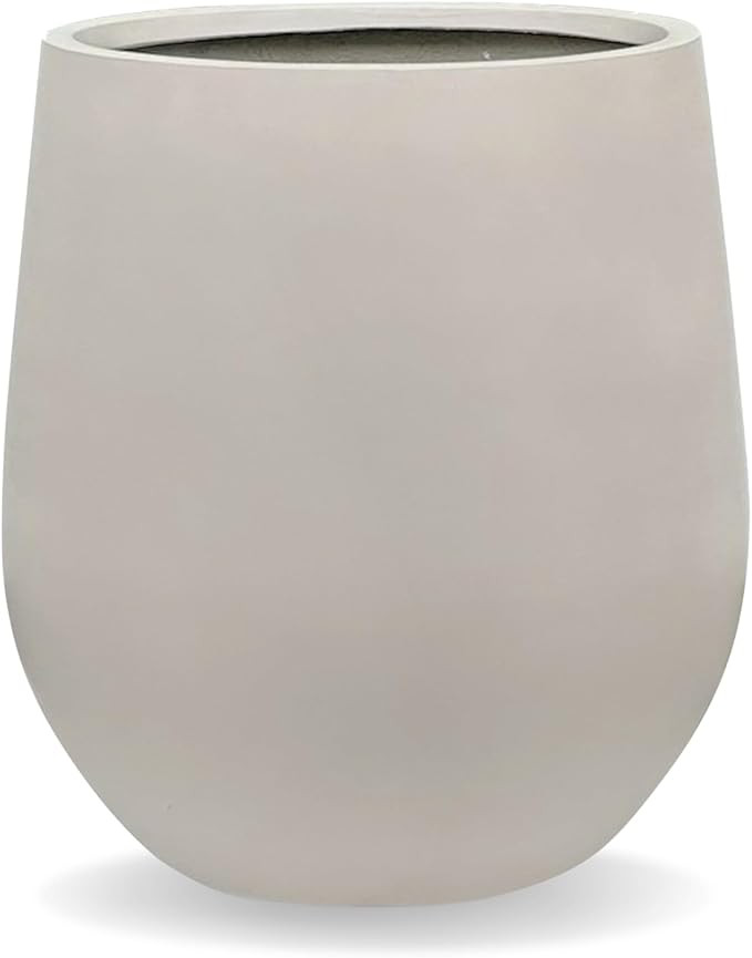 KUTE NEST 16.5" H x 15" D Corso Fiberstone Round Tapered Planter with Drainage Hole, Smooth Finis... | Amazon (US)