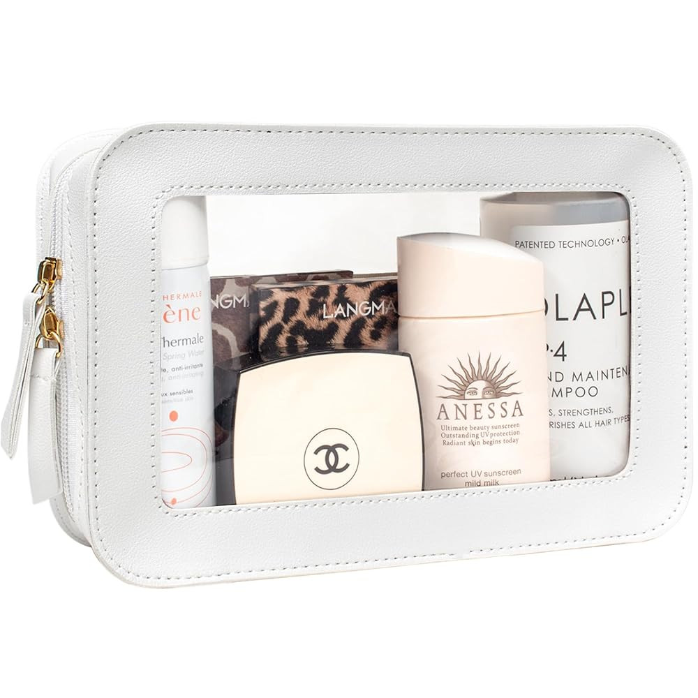 LETGO Clear Makeup Bags, TSA Approved Toiletry Bag with Zipper, Portable Make Up Organizer Travel... | Amazon (US)
