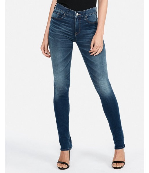 Express Womens Express Womens Mid Rise Medium Wash Extreme Stretch+ Skyscraper Jeans | Express