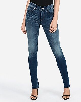 Express Womens Express Womens Mid Rise Medium Wash Extreme Stretch+ Skyscraper Jeans | Express