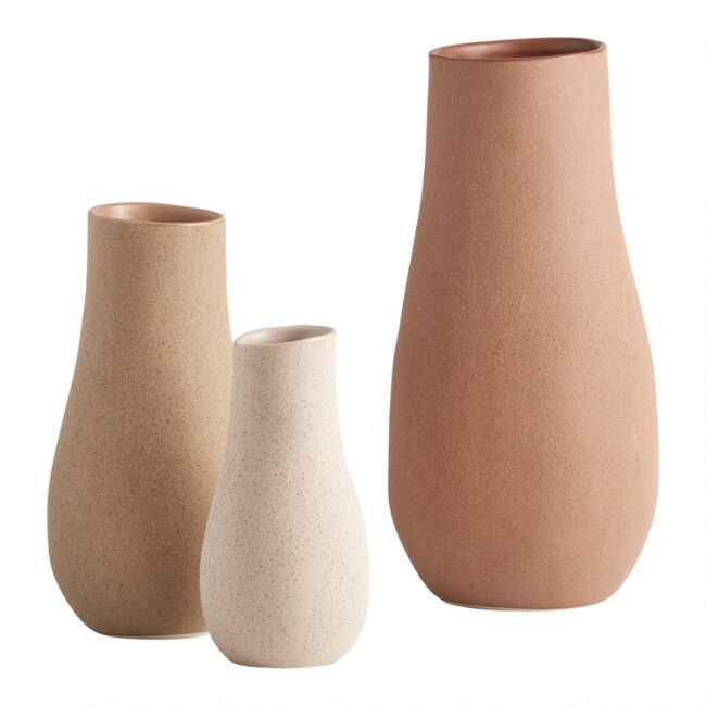 Tapered Asymmetrical Textured Ceramic Vase | World Market
