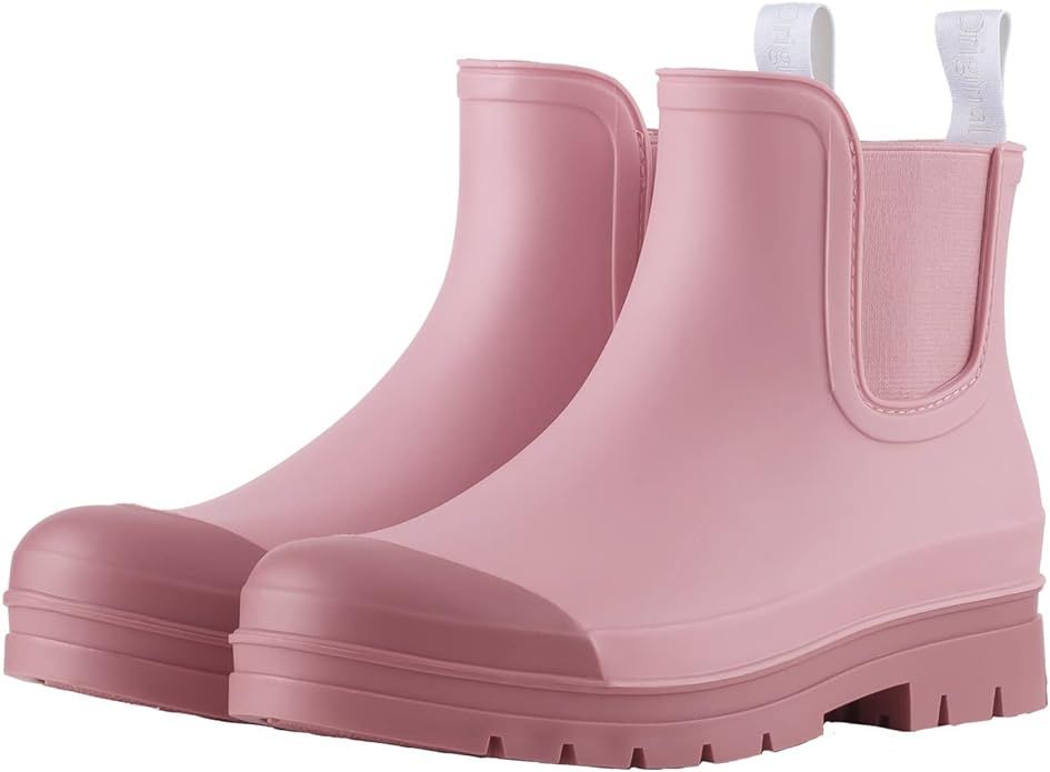 Planone Short rain boots for women waterproof garden shoes anti-slipping chelsea rainboots for la... | Amazon (US)