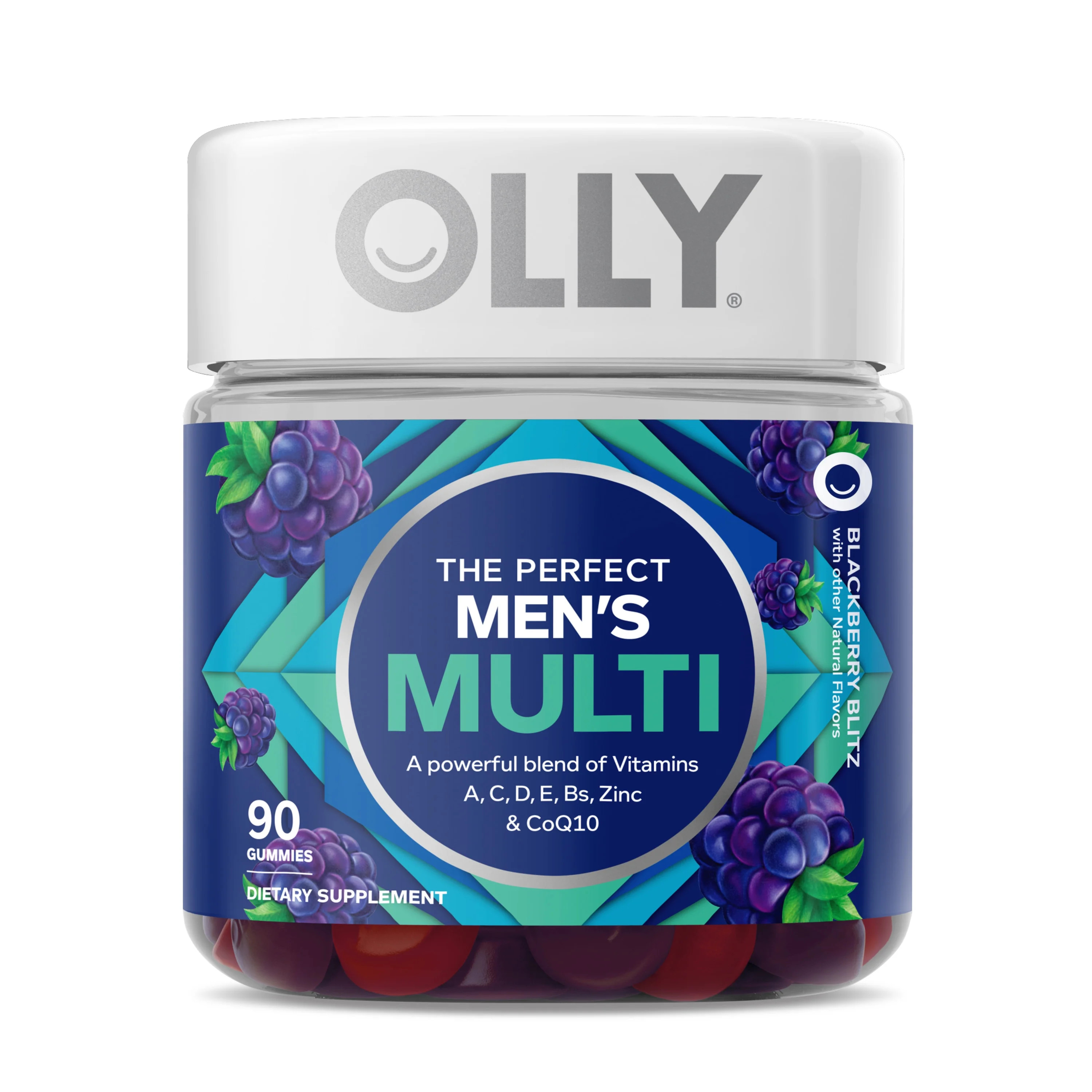 OLLY Men's Multivitamin Gummy, Health & Immune Support, Blackberry, 90 Ct | Walmart (US)