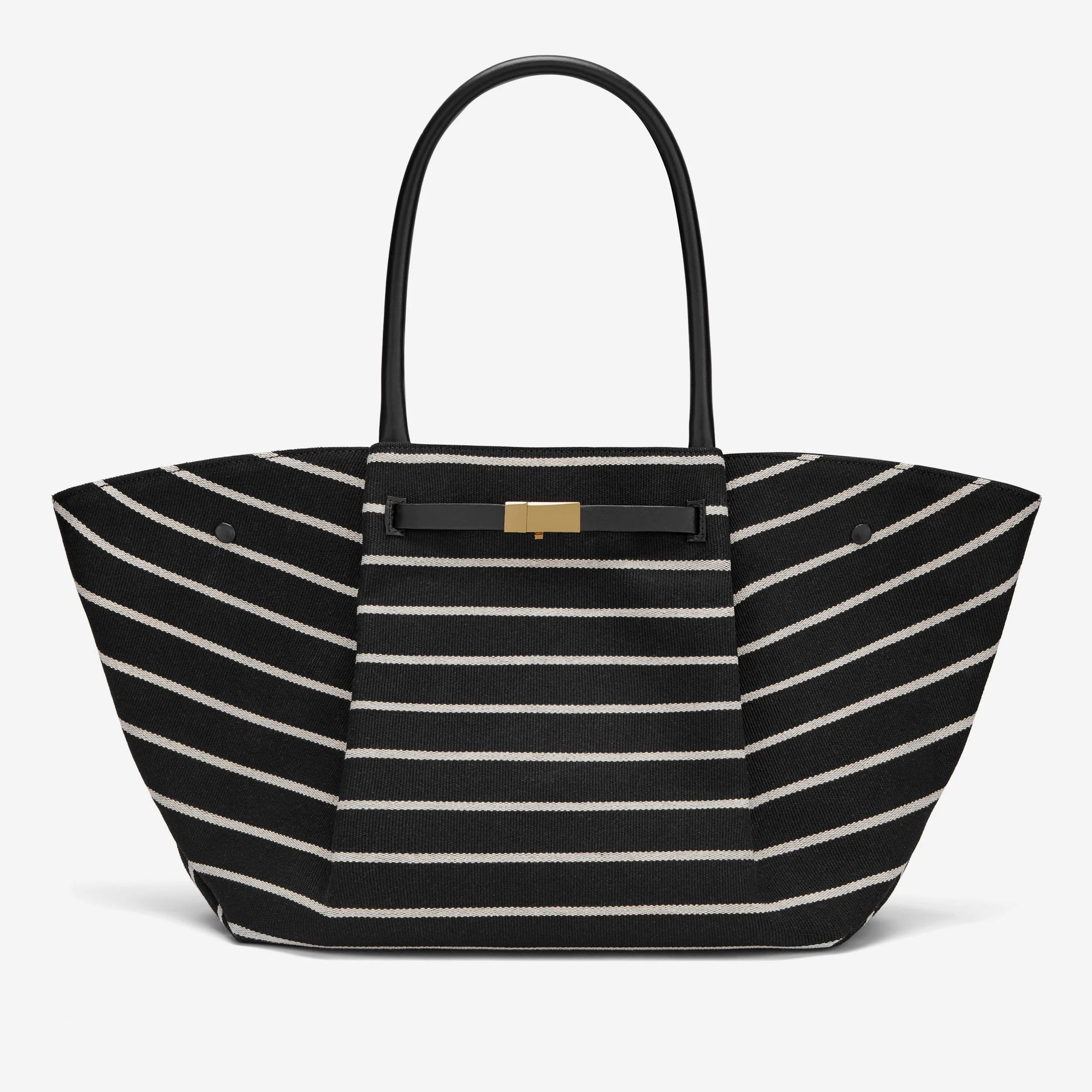 The New York | Ecru Striped Black Canvas | DeMellier | DeMellier