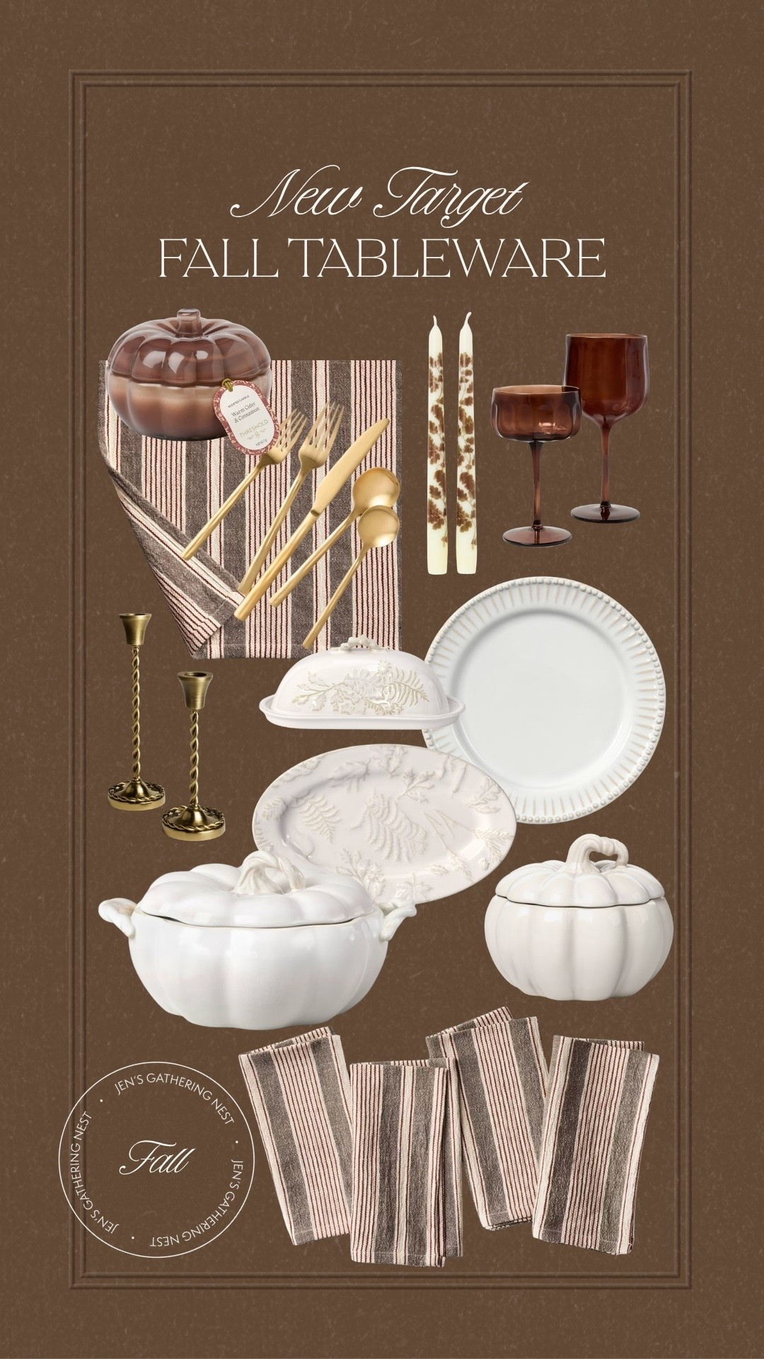 Fall tableware from @Target 🍂🤎 perfect for hosting all the fall dinners & Thanksgiving

#falltableware #fall #tablescape #thanksgiving #target #targetfinds #targethome #pumpkinpot #pumpkins #glassware #flatware #dinnerware

#LTKHome #LTKSeasonal