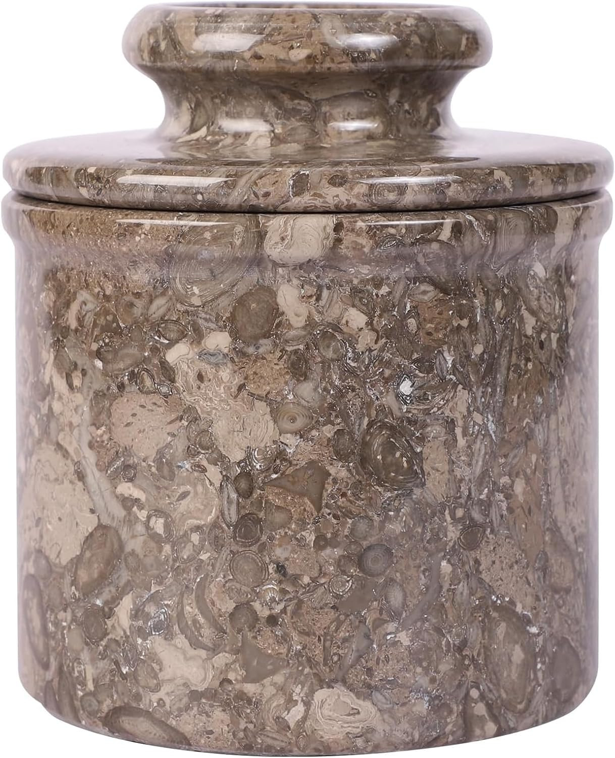 Butter Crock With Lid- Marble Butter Keeper Crock- Classic Butter Bowl- Stylish French Butter Keeper - Purely Handcrafted Natural Marble - (Gray Oceanic) | Amazon (US)